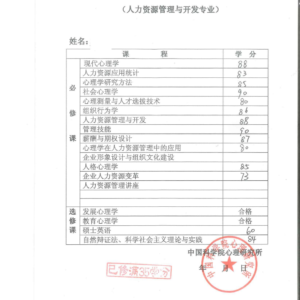 研究生成绩单